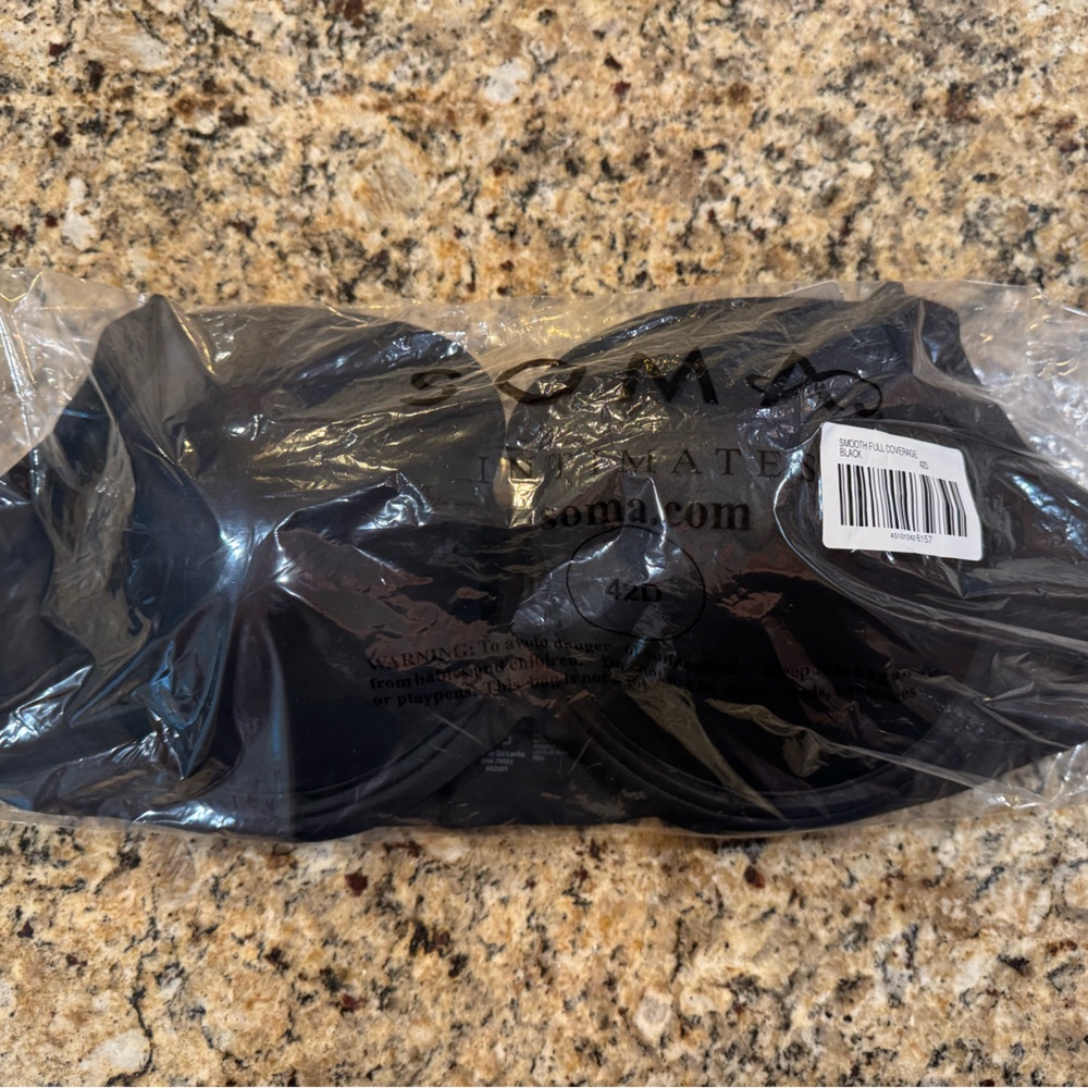 Soma Black Smooth Full Coverage Bra